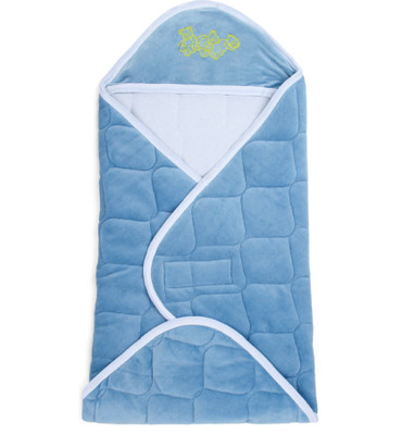 

Miss & Chief Hooded Baby Wrapper- Dark Blue(Polyester, Blue