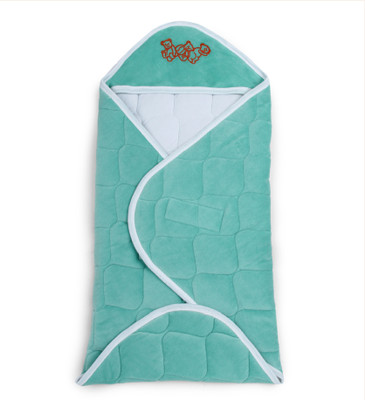 

Miss & Chief Hooded Baby Wrapper- Sea Green(Polyester, Green