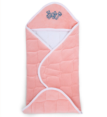

Miss & Chief Hooded Baby Wrapper- Pink(Polyester, Pink