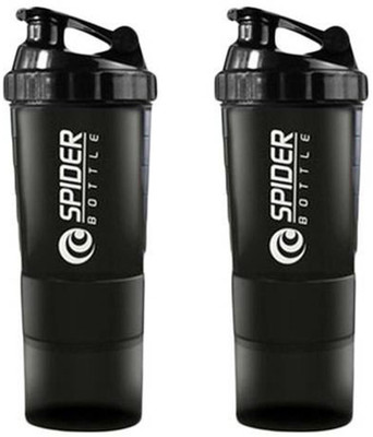 

Spider Combo of Protien Gym 500 Shaker(Pack of 2, Black)