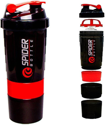

Aura 3 in 1 600 ml Shaker(Pack of 1, Red), Black