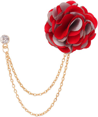 

Amber Shine Designer Coat Brooch for men Wedding Brooch Flower Fabric Brooch(Multicolor)