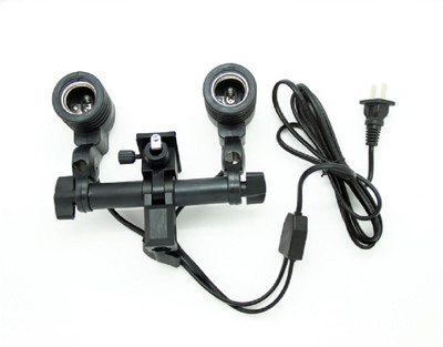

SYGA Double E27 AC Swivel Socket Umbrella Bracket Flash Lamp Bulb Holder Rotating Flash Bracket