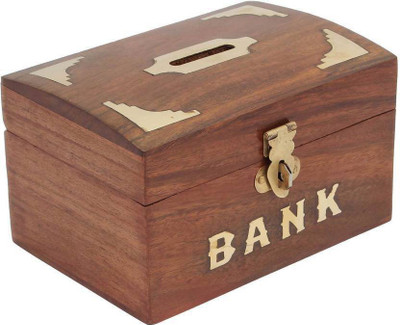 

Sublime Arts New Wooden Coin Bank(Brown)