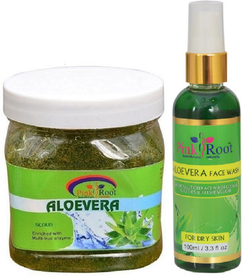 

Pink Root ALOEVERA SCRUB 500ML WITH ALOEVERA FACE WASH 100ML(Set of 2)
