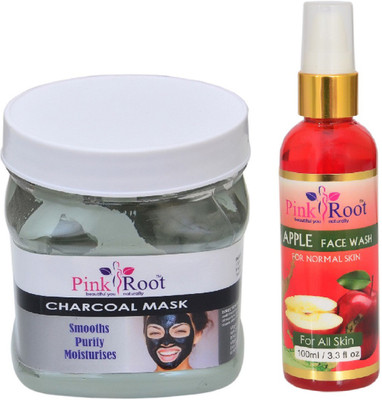 

Pink Root CHARCOAL MASK 500ML WITH APPLE FACE WASH 100ML(Set of 2)