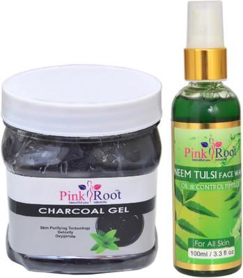 

Pink Root CHARCOAL GEL 500ML WITH NEEM FACE WASH 100ML(Set of 2)