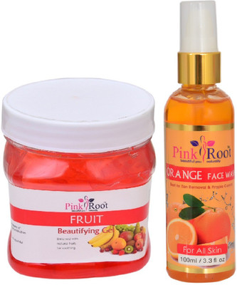 

Pink Root FRUIT GEL 500ML WITH ORANGE FACE WASH 100ML(Set of 2)