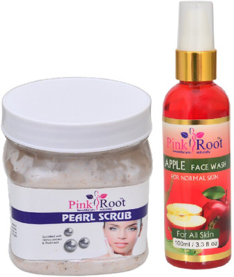 

Pink Root PEARL SCRUB 500ML WITH APPLE FACE WASH 100ML(Set of 2)