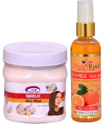 

Pink Root GARLIC MASK 500ML WITH ORANGE FACE WASH 100ML(Set of 2)