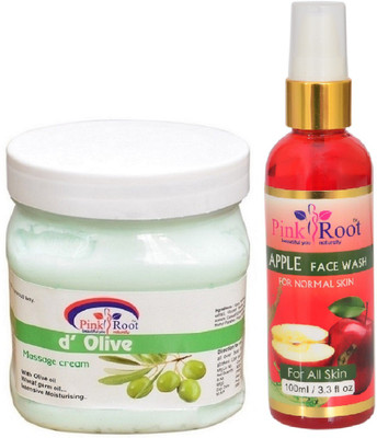 

Pink Root D OLIVE CREAM 500ML WITH APPLE FACE WASH 100ML(Set of 2)