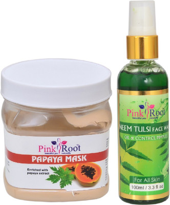 

Pink Root PAPAYA MASK 500ML WITH NEEM FACE WASH 100ML(Set of 2)