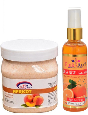 

Pink Root APRICOT SCRUB 500ML WITH ORANGE FACE WASH 100ML(Set of 2)