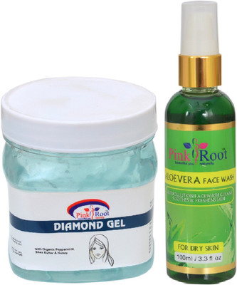 

Pink Root DIAMOND GEL 500ML WITH ALOEVERA FACE WASH 100ML(Set of 2)