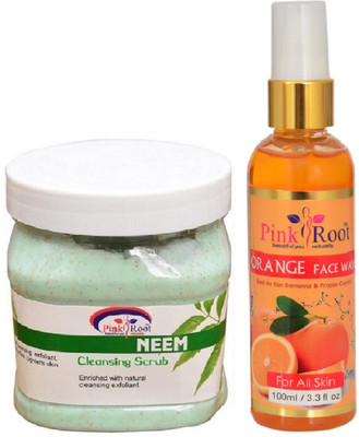 

Pink Root NEEM SCRUB 500ML WITH ORANGE FACE WASH 100ML(Set of 2)