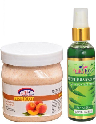 

Pink Root APRICOT SCRUB 500ML WITH NEEM FACE WASH 100ML(Set of 2)