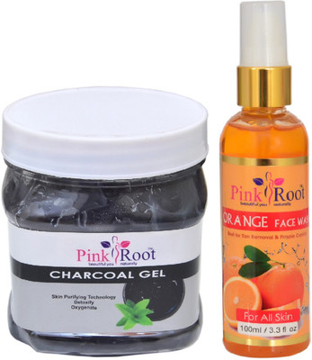 

Pink Root CHARCOAL GEL 500ML WITH ORANGE FACE WASH 100ML(Set of 2)