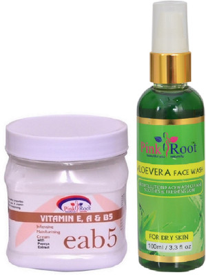 

Pink Root VITAMIN EAB5 CREAM 500ML WITH ALOEVERA FACE WASH 100ML(Set of 2)