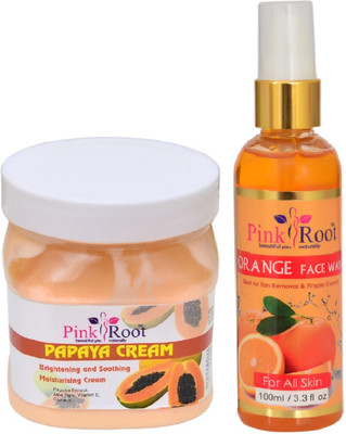 

Pink Root PAPAYA CREAM 500ML WITH ORANGE FACE WASH 100ML(Set of 2)