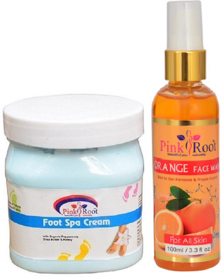 

Pink Root FOOT SPA CREAM 500ML WITH ORANGE FACE WASH 100ML(Set of 2)
