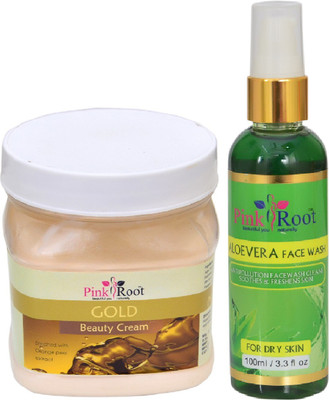 

Pink Root GOLD CREAM 500ML WITH ALOEVERA FACE WASH 100ML(Set of 2)