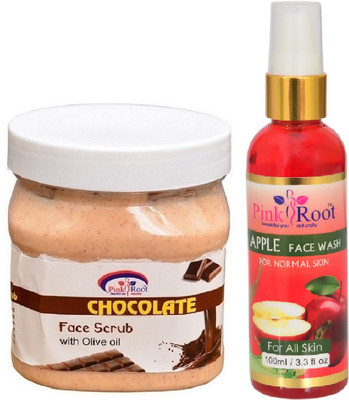 

Pink Root CHOCOLATE SCRUB 500ML WITH APPLE FACE WASH 100ML(Set of 2)