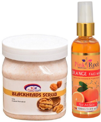 

Pink Root BLACKHEADS SCRUB 500ML WITH ORANGE FACE WASH 100ML(Set of 2)