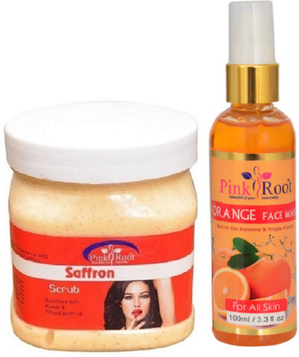 

Pink Root SAFFRON SCRUB 500ML WITH ORANGE FACE WASH 100ML(Set of 2)