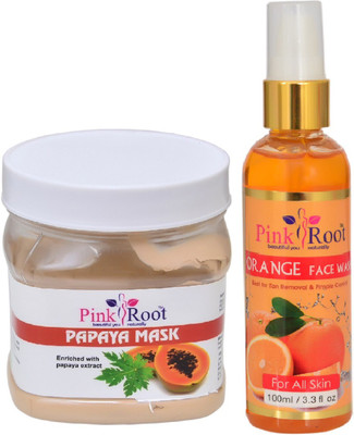 

Pink Root PAPAYA MASK 500ML WITH ORANGE FACE WASH 100ML(Set of 2)