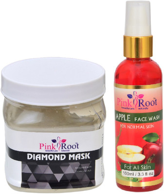 

Pink Root DIAMOND MASK 500ML WITH APPLE FACE WASH 100ML(Set of 2)