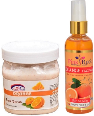 

Pink Root ORANGE SCRUB 500ML WITH ORANGE FACE WASH 100ML(Set of 2)