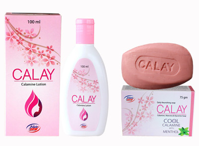 

Calay Calamine lotion (100 ml) + Calamine , Aloevera & Glycerine Soap (75 g)(Set of 3)