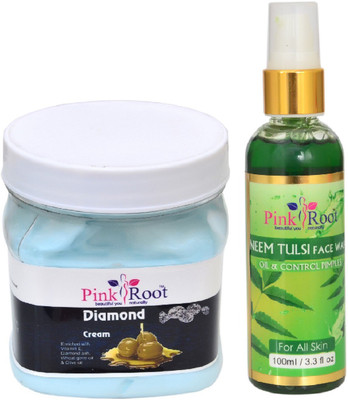 

Pink Root DIAMOND CREAM 500ML WITH NEEM FACE WASH 100ML(Set of 2)
