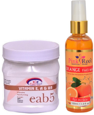 

Pink Root VITAMIN EAB5 CREAM 500ML WITH ORANGE FACE WASH 100ML(Set of 2)