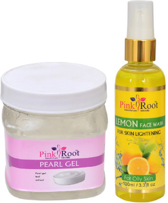 

Pink Root PEARL GEL 500ML WITH LEMON FACE WASH 100ML(Set of 2)