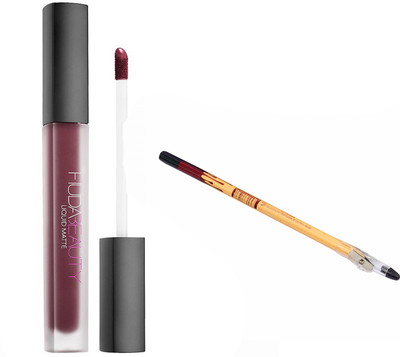 

Huda Beauty Professional Long lasting Liquid Matte Famous Colour Lipstick Ml with Eye Kajal(Set of 2)