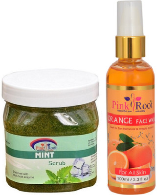 

Pink Root MINT SCRUB 500ML WITH ORANGE FACE WASH 100ML(Set of 2)