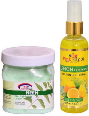 

Pink Root NEEM CREAM 500ML WITH LEMON FACE WASH 100ML(Set of 2)
