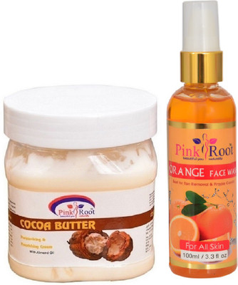 

Pink Root COCOA BUTTER CREAM 500ML WITH ORANGE FACE WASH 100ML(Set of 2)