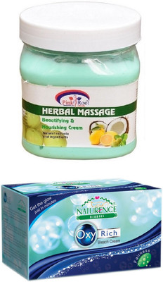 

Pink Root HERBAL MASSAGE CREAM 500ML WITH NATURENCE OXY RICH BLEACH 230G(Set of 2)