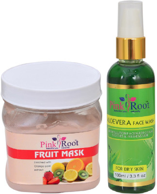 

Pink Root FRUIT MASK 500ML WITH ALOEVERA FACE WASH 100ML(Set of 2)