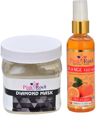 

Pink Root DIAMOND MASK 500ML WITH ORANGE FACE WASH 100ML(Set of 2)