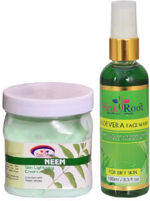

Pink Root NEEM CREAM 500ML WITH ALOEVERA FACE WASH 100ML(Set of 2)