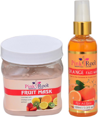 

Pink Root FRUIT MASK 500ML WITH ORANGE FACE WASH 100ML(Set of 2)