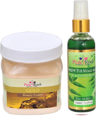 

Pink Root GOLD CREAM 500ML WITH NEEM FACE WASH 100ML(Set of 2)