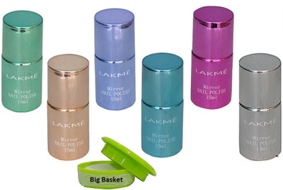 

big basket Nail Remover, Mirror Nail Polish Pack of 6(Set of 7)