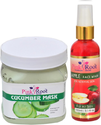 

Pink Root CUCUMBER MASK 500ML WITH APPLE FACE WASH 100ML(Set of 2)