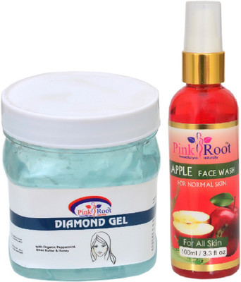 

Pink Root DIAMOND GEL 500ML WITH APPLE FACE WASH 100ML(Set of 2)