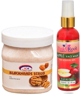 

Pink Root BLACKHEADS SCRUB 500ML WITH APPLE FACE WASH 100ML(Set of 2)
