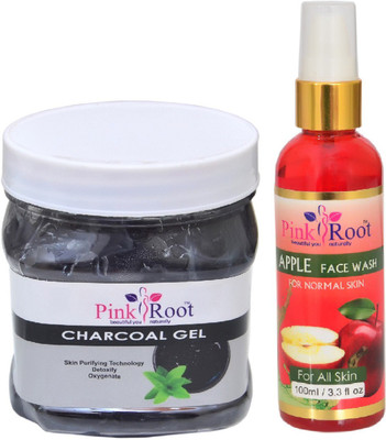 

Pink Root CHARCOAL GEL 500ML WITH APPLE FACE WASH 100ML(Set of 2)
